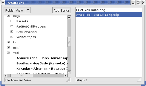 Viewing song folders